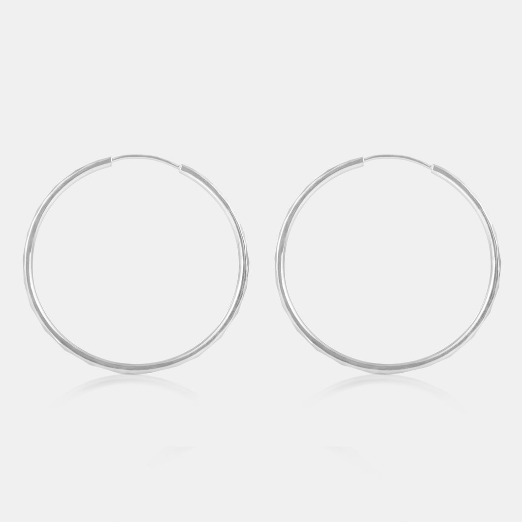 Platinum Large Hoop Earrings
