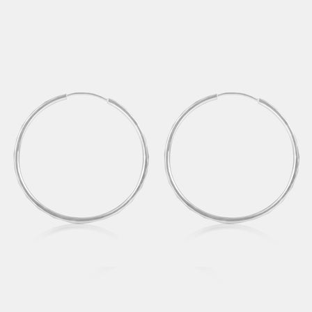 Platinum Large Hoop Earrings