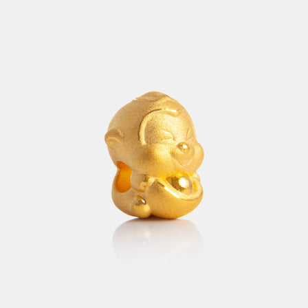 24K Gold Monkey Zodiac Charm