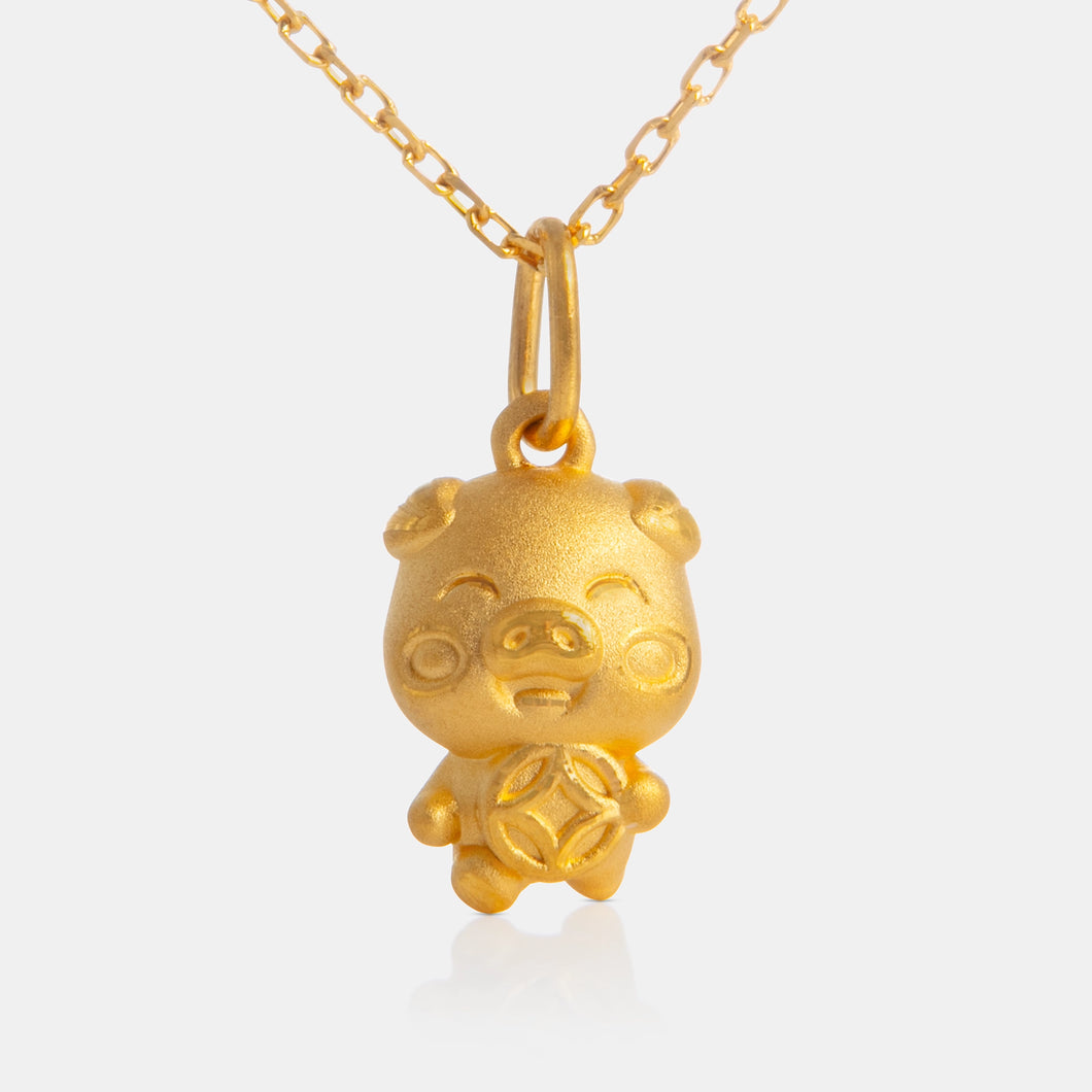 24K Gold Pig Pendant<meta name=
