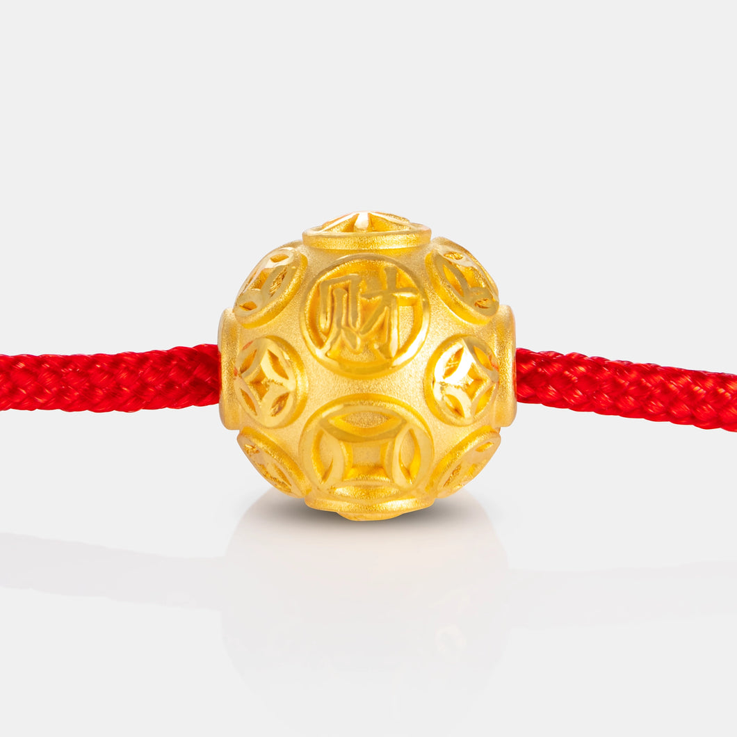 24K Gold Ancient Coin Ball Charm <meta name=