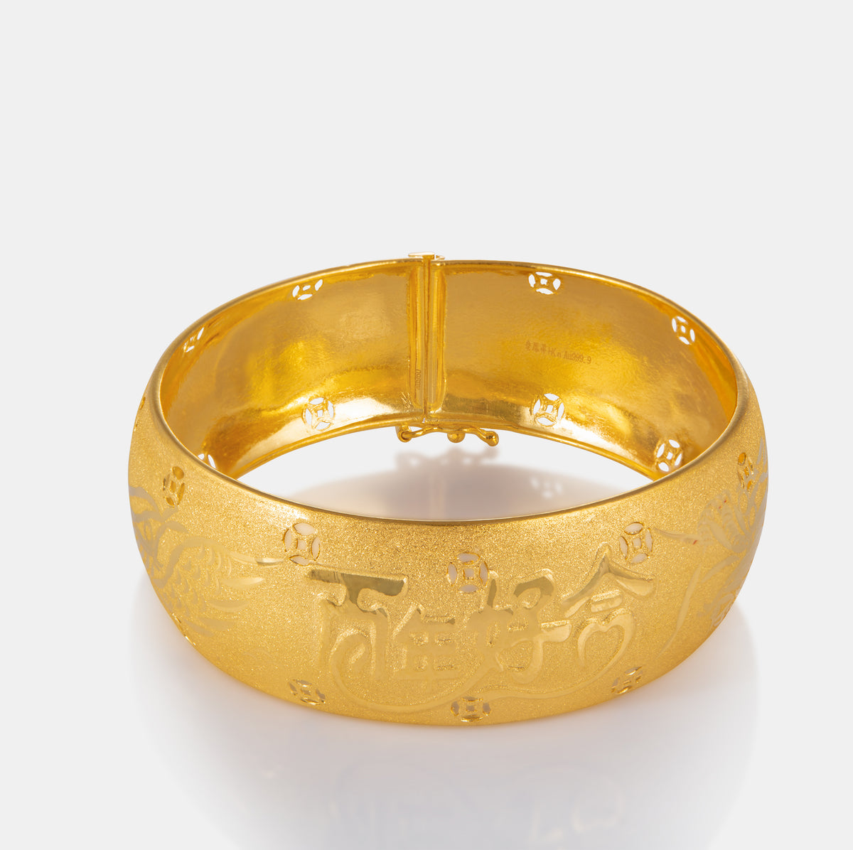 24K Gold Dragon and Phoenix Bangle – Lao Feng Xiang Canada