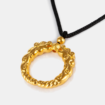 24K Antique Gold Dragon Ball Necklace <meta name="title" content="<span style='display:none;'>Lao Feng Xiang 老凤祥</span> 24K Antique Gold Dragon Ball Necklace">