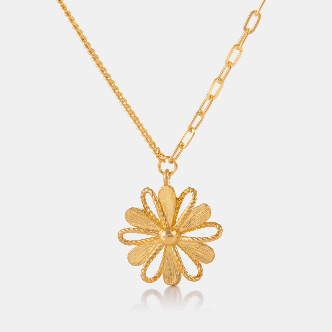 24K Gold Flower Necklace