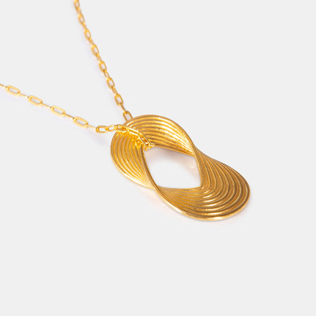 24K Gold Multi Oval Twist Necklace