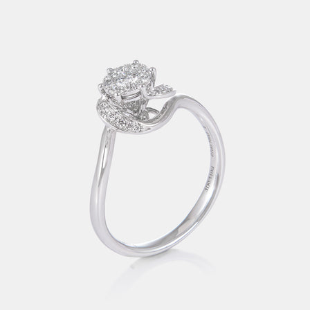 18K WG Illusion Diamond Swirl Ring