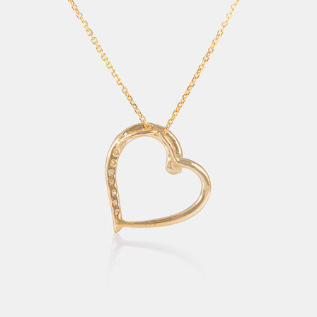 18K YG Diamond Heart Necklace