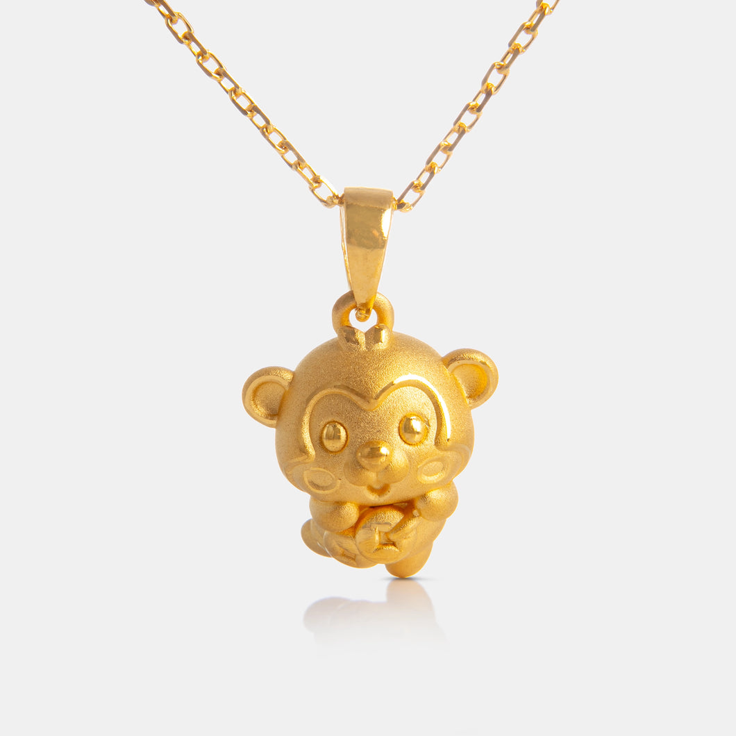 24K Gold Monkey Pendant<meta name=