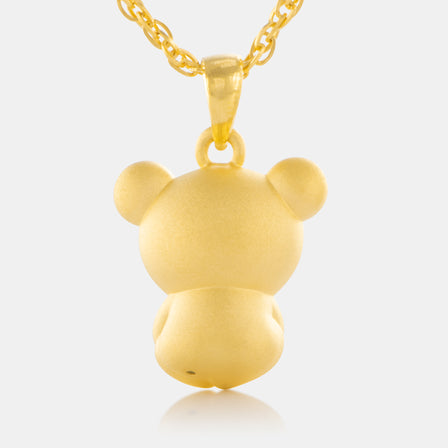 24K Gold Teddy bear Pendant