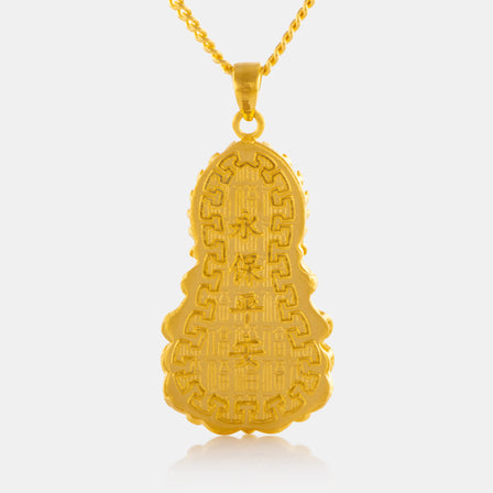 24K Gold Medium Guan Yin Pendant