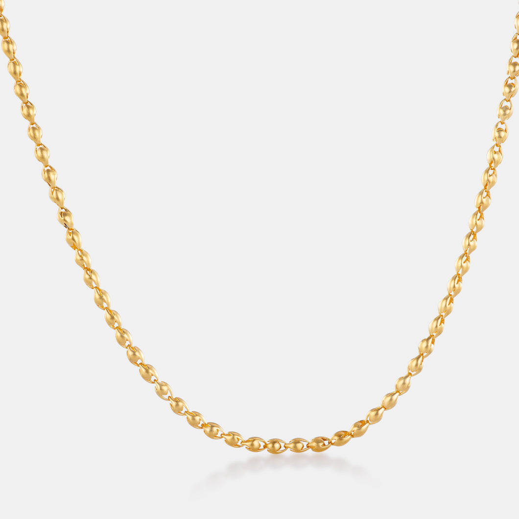 24K Antique Gold Traditional Link Necklace