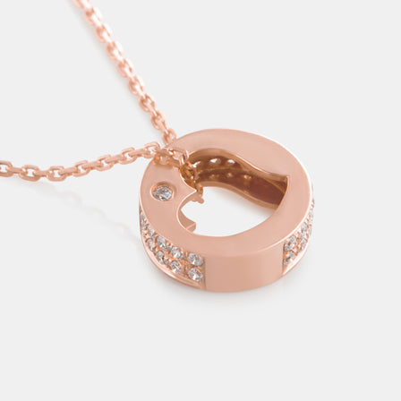 18K Rose Gold Diamond Cutout Heart Necklace