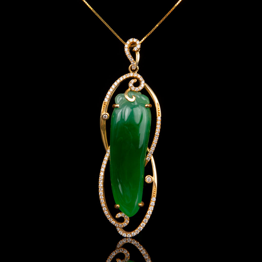 Jadeite and Diamond Pendant