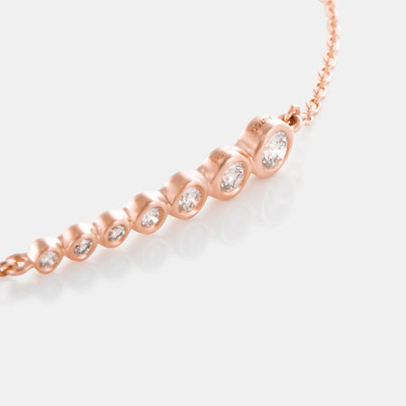 18K Rose Gold Ascending Bezel Chain Bracelet
