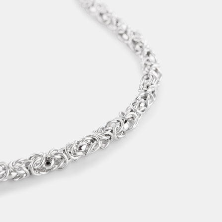 Platinum 4-5MM Byzantine Necklace