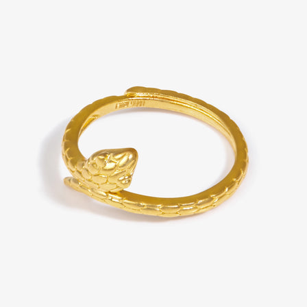 Coiled Snake Ring in 24K Gold – Symbol of Power