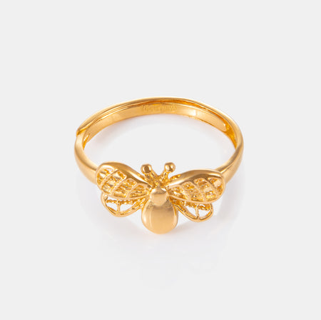 24K Gold Bee Ring