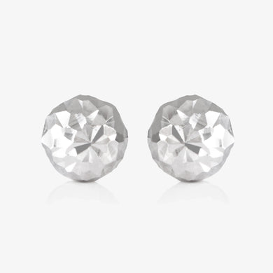 Platinum Faceted Ball Earrings