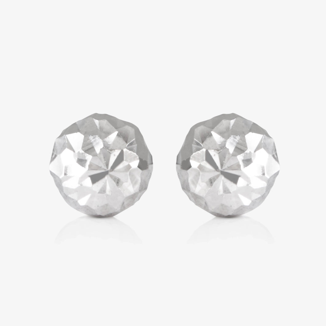 Platinum Faceted Ball Earrings