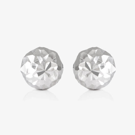 Platinum Faceted Ball Earrings