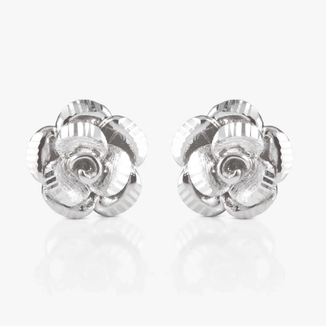 Platinum Rose Earrings