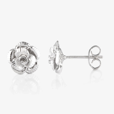 Platinum Rose Earrings