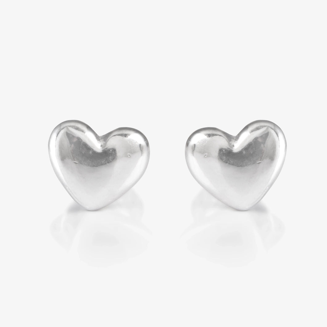 Platinum Heart Earrings