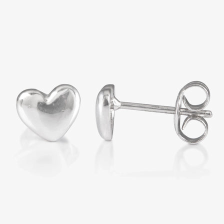 Platinum Heart Earrings