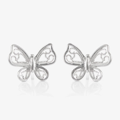 Platinum Filigree Butterfly Earrings