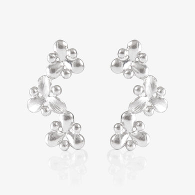 Platinum Floral Earrings