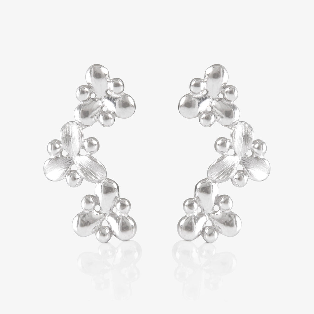 Platinum Floral Earrings