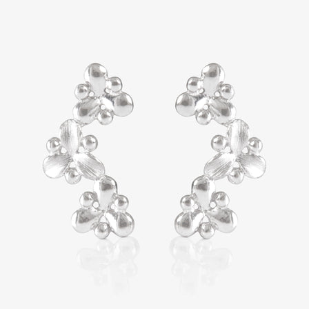 Platinum Floral Earrings