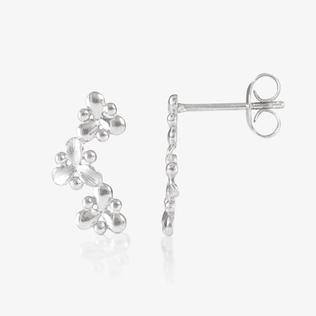 Platinum Floral Earrings