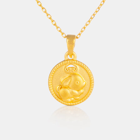24K Gold Dog Pendant<meta name="title" content="<span style='display:none;'>Lao Feng Xiang 老凤祥</span> 24K Gold Dog Pendant">