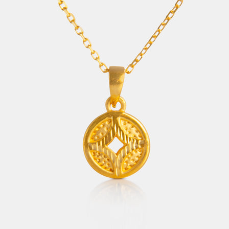 24K Gold Ancient Coin Pendant <meta name="title" content="<span style='display:none;'>Lao Feng Xiang 老凤祥</span> 24K Gold Ancient Coin Pendant">