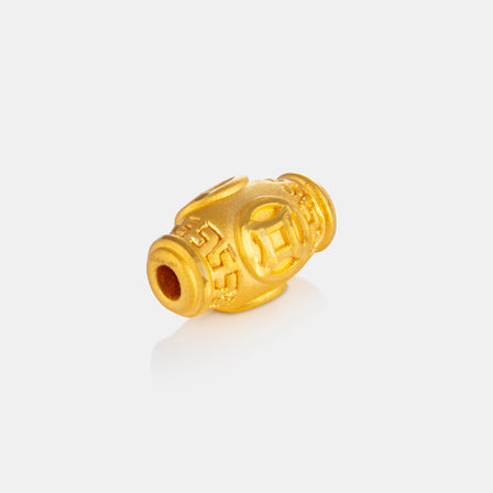 24K Gold Ancient Coin Cylinder Charm <meta name="title" content="<span style='display:none;'>Lao Feng Xiang 老凤祥</span> 24K Gold Ancient Coin Cylinder Charm ">