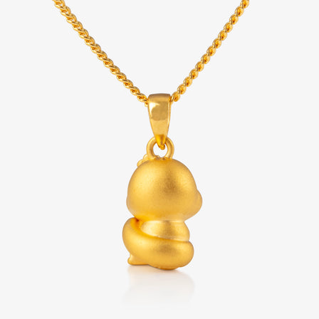 24K Gold Snake Pendant