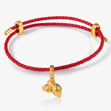 24K gold charm with seed and flower dangles

金种子与花朵吊坠串饰，寓意成长与绽放

Growth-themed gold charm with botanical elements

自然灵感金饰，呈现生命轮回之美