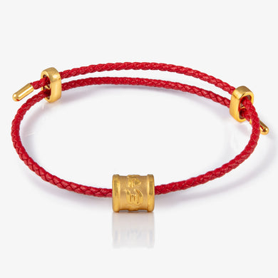 24K gold cylinder charm with six syllable mantra

六字真言圆柱串饰，佛教护身符设计

Gold mantra bead for spiritual protection

24K金六字真言串饰，寓意慈悲平安