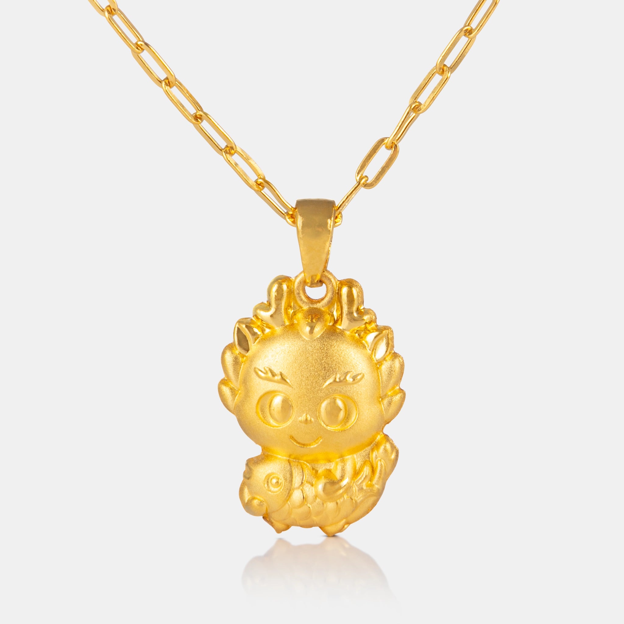24K Gold Dragon Pendant Lao Feng Xiang Canada
