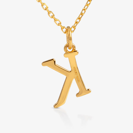 24K Gold Monogram Necklace - Letter K