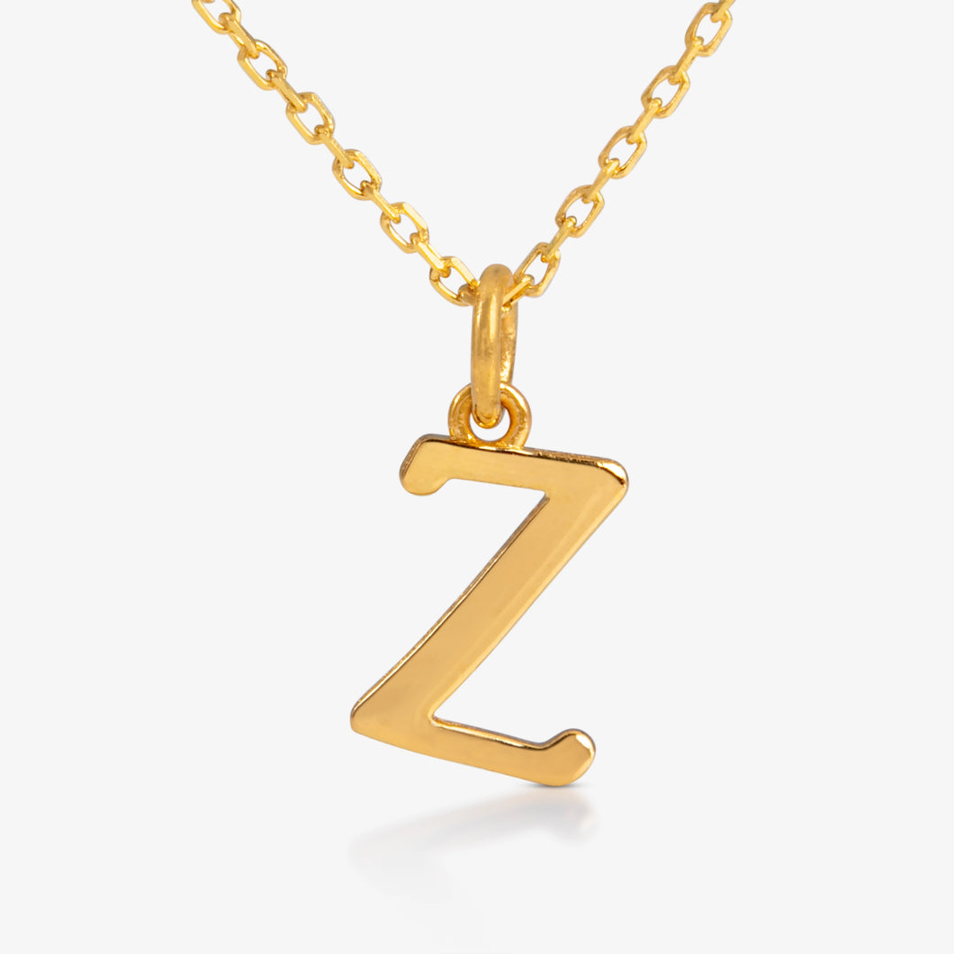 24K Gold Monogram Necklace - Letter Z