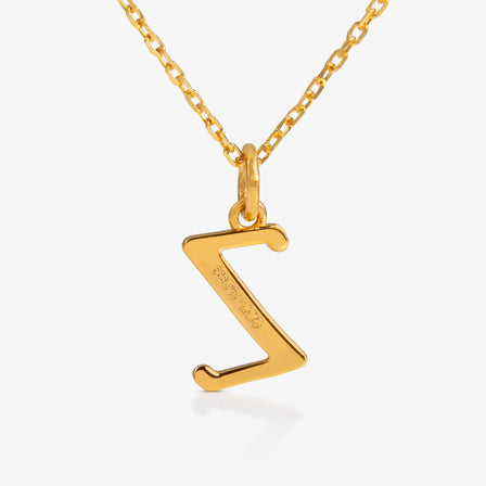 24K Gold Monogram Necklace - Letter Z