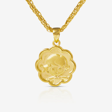 24K gold baby boy pendant – Lao Feng Xiang medallion design

Engraved baby boy in a frame – 4.76g pendant for newborn gift