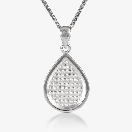 Platinum Teardrop Fu Pendant