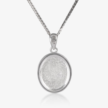 Platinum Oval Fu Pendant