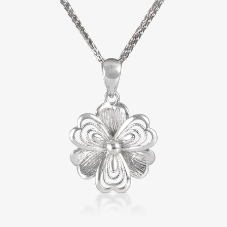 Platinum  Flower Pendant