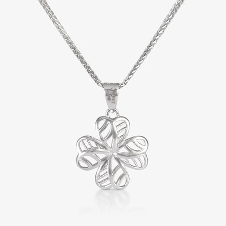 Platinum Filigree Floral Pendant