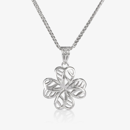 Platinum Filigree Floral Pendant