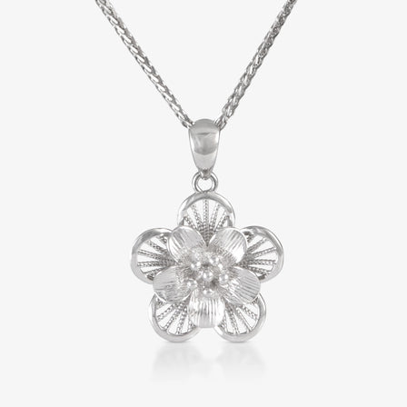 Platinum Filigree Blossom Pendant